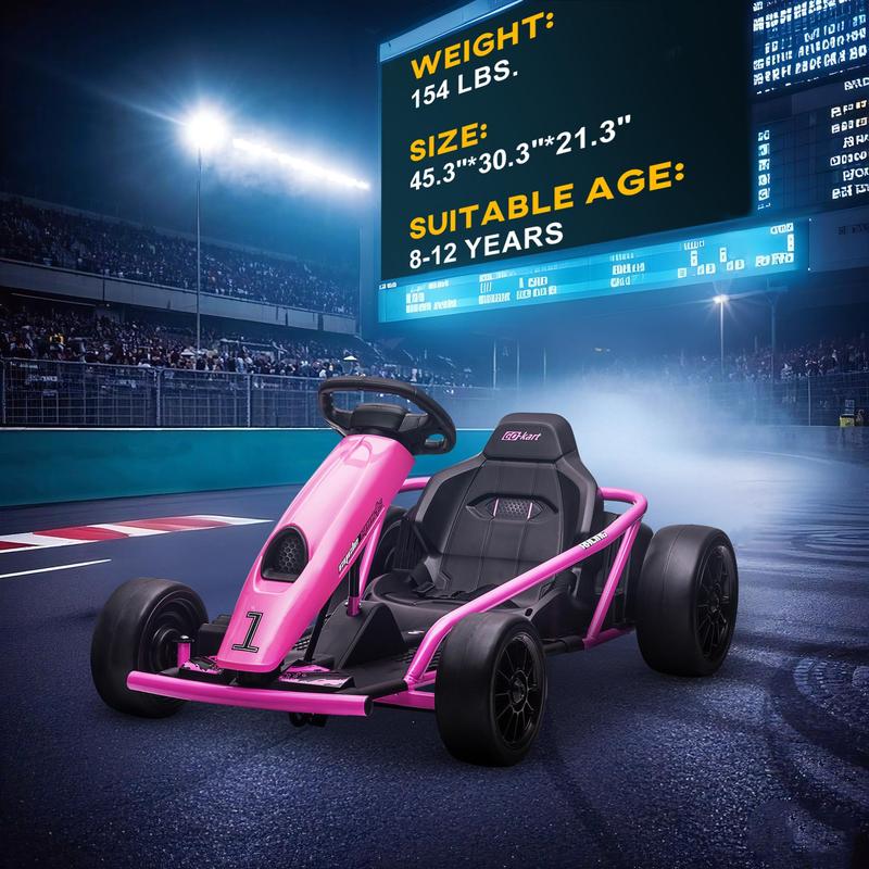 24V Electric Drifting Go Kart, 6-12Y