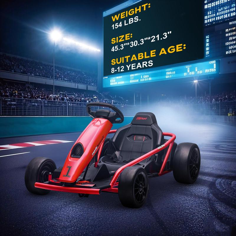 24V Electric Drifting Go Kart, 6-12Y