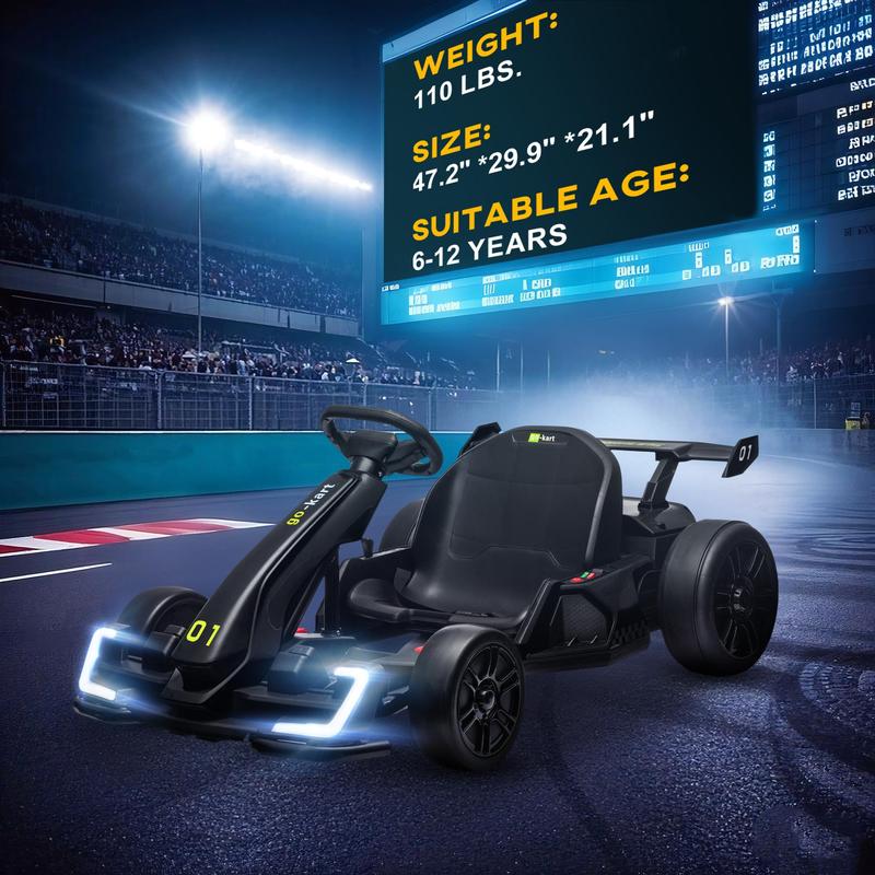 24V Electric Drifting Go Kart, 6-12Y