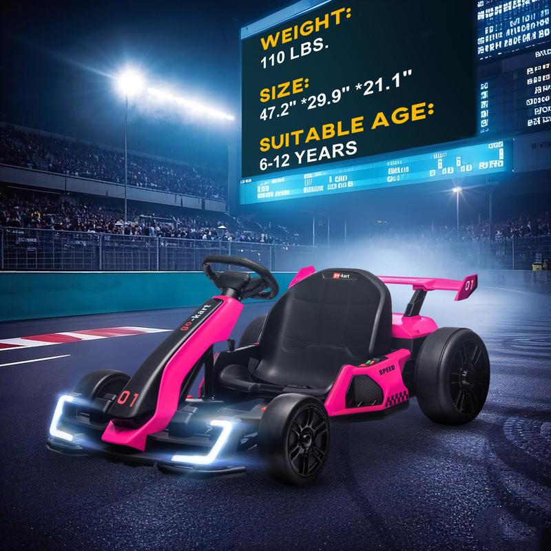 24V Electric Drifting Go Kart, 6-12Y
